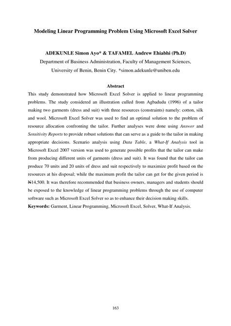 Image result for Linear Programming Problem in Excel