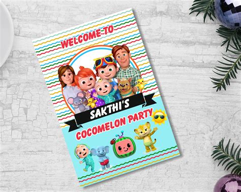 Coco Melon Theme Boy Personalized Welcome Board | Party Supplies India