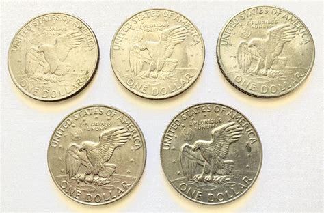 1974 to 1978 One Dollar Eisenhower Liberty Coin Flying Eagle Moon - Lot ...