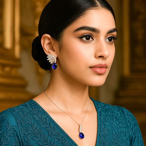 Sapphire Angel Iced Diamond Silver Earrings – Mystic Flavia