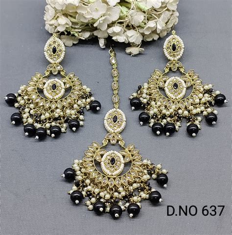 Polki Earring & Tica Mehndi Sku- 637 A6 – rchie creation llp