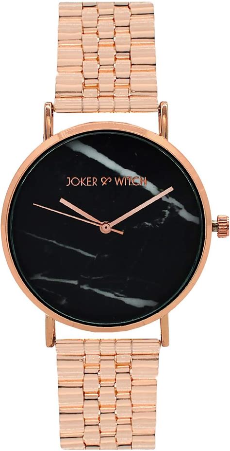 Joker & Witch Stainless Steel Analogue Women's Watch (Black Dial Rose ...