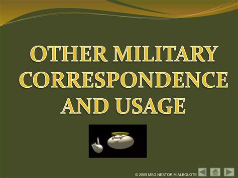 MILITARY CORRESPONDENCE.ppt