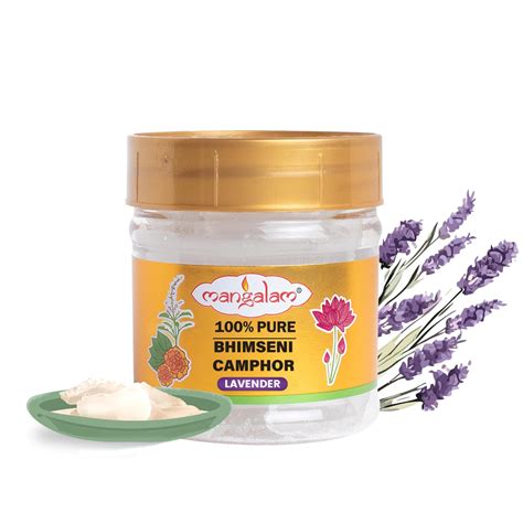 MANGALAM Bhimseni (Lavender) Camphor 50g Jar - Pack Of 1 | 100% Pure ...