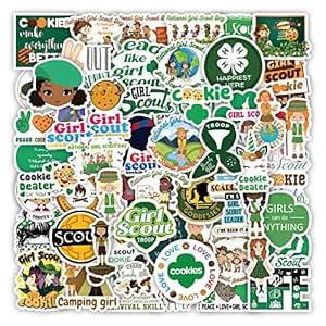 50pcs Scout Stickers for Girls Cute Aesthetic Cartoon Vinyl Stickers ...