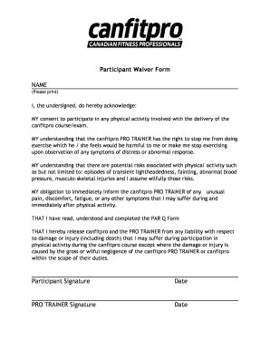 Restaurant Waiver Form | pdfFiller