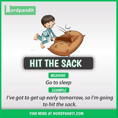 Definition Idiom Hit The Sack - FEDINIT