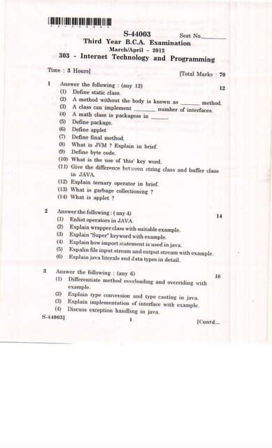 Image result for BCA Java Question Paper