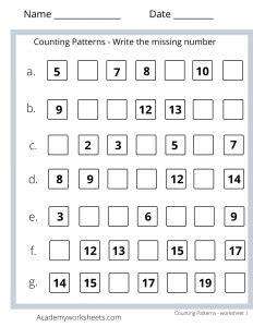 Image result for Arithmetic Pattern Worksheet