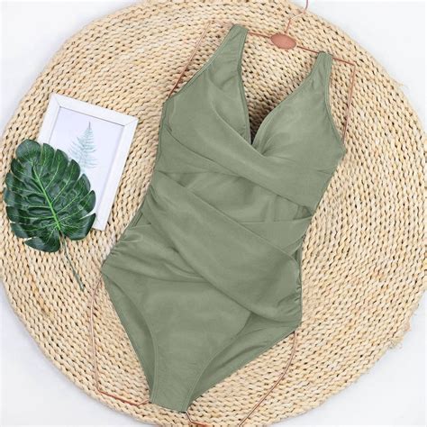 Swimsuits For Women Bathing Suit Retro Ruched Push Up Vintage Padded ...