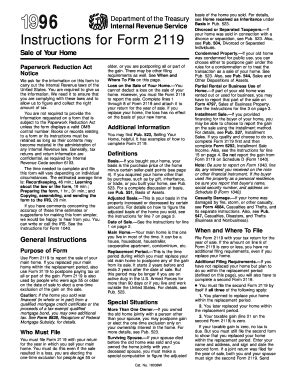 Fillable Online irs form 2119 instructions Fax Email Print - pdfFiller