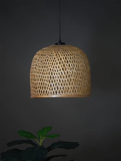 Classic Unique handmade Woven Hanging Pendant Light, Natural/Bamboo Pe ...