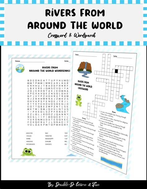 River of the World Crossword & Wordsearch 5-10 Geography Earth Science ...