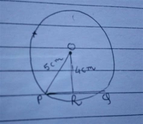 The radius of a circle is 5cm .The distance of a chord from the center ...