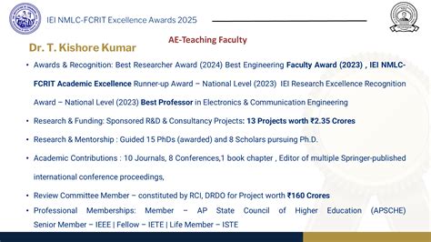 Past Awardees- IEI-BLC FCRIT