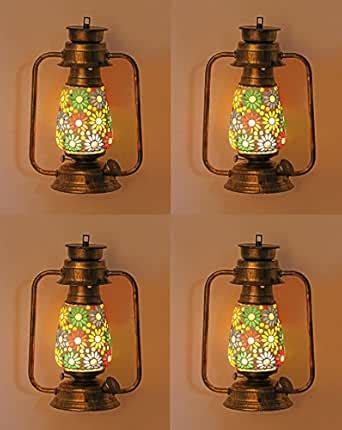 Somil Vintage Style Antique Lantern Lamp Wall Light with Decorated ...