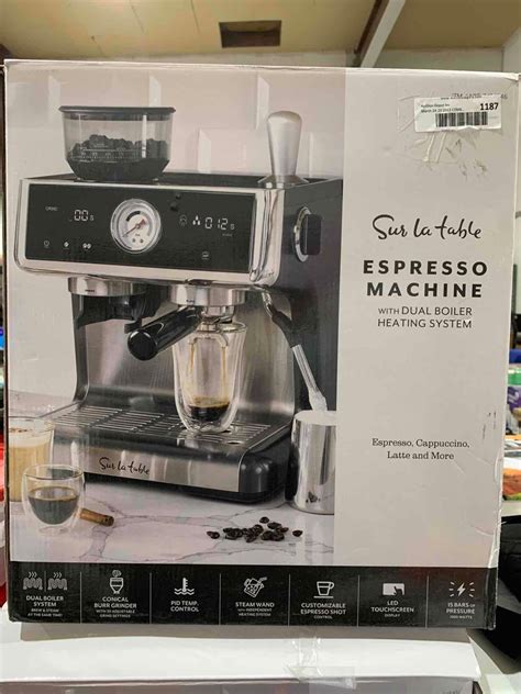 Sur La Table Espresso Coffee Maker with Built in milk frother, conical ...