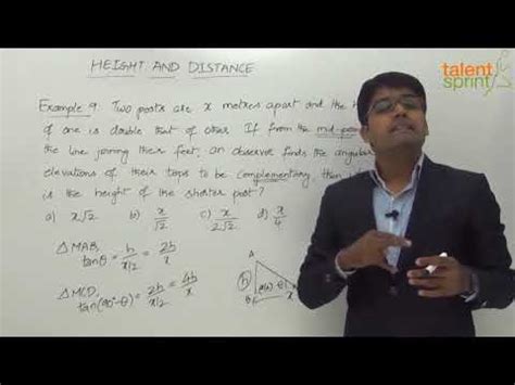 Height and Distance - Example - 9 Video Lecture - Crash Course for RRB ...