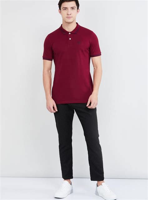 Buy Men Solid Slim Fit Polo T-shirt Online at just Rs. 449.0 ...