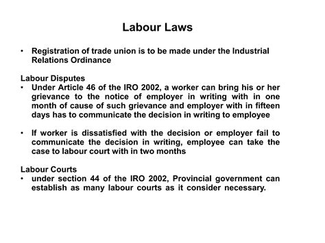 Labour laws in pakistan punjab ira 2010 | PPTX