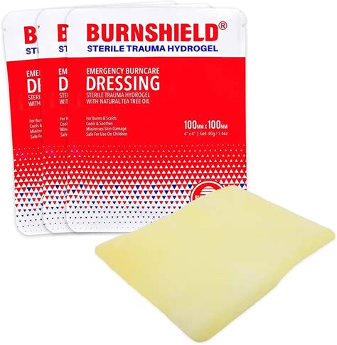 Burnshield Sterile First Aid Burn Dressing Non Stick Pads for Wounds ...