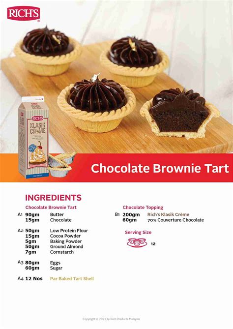 Chocolate Brownie Tart - Rich Products Malaysia
