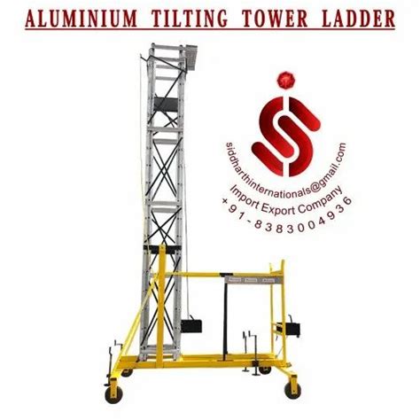 Aluminium Tower Ladder - 17 Ft Aluminium Square Tower Ladder With Big ...