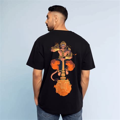 Hanuman Ji Black Oversized Printed Tshirt for Men – Prabhubhakti