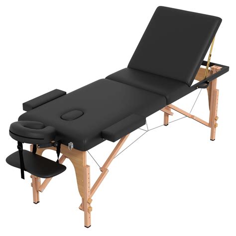 Westice 3-Section Foldable Ergonomic Wooden Massage Table with ...