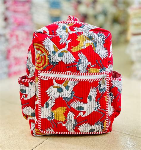 Hand Block Print Quilted Backpacks | Cotton Bag Manufacturers Jaipur