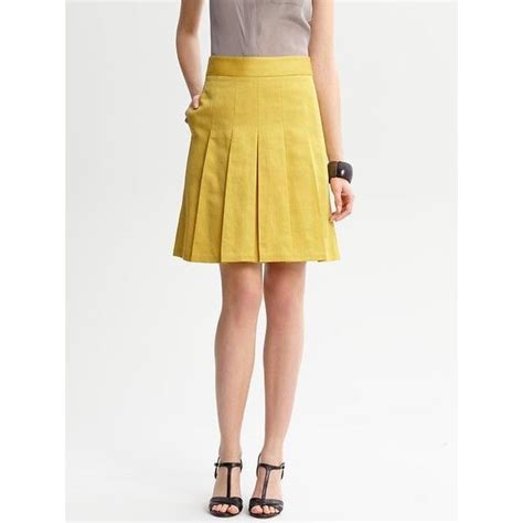 Banana Republic Linen/Cotton Pleat Front Skirt found on Polyvore ...