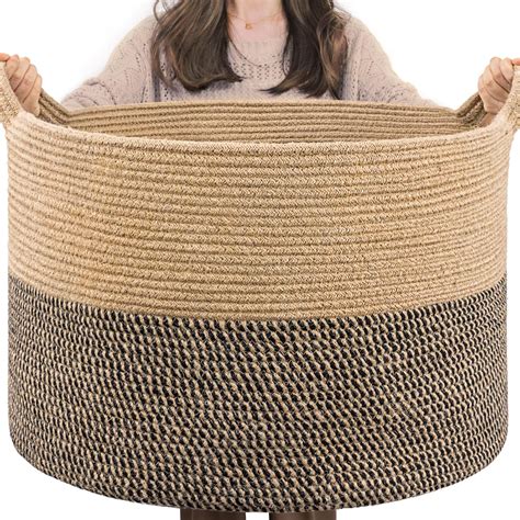 Amazon.com: INDRESSME Extra Large Woven Baskets for Storage, 21.7 x 13. ...
