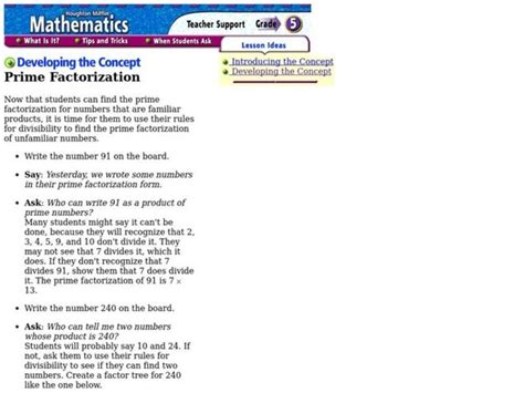 Prime Factorization Tutorial Lesson 的图像结果