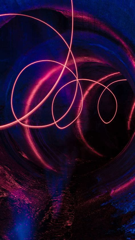 Download wallpaper 938x1668 tunnel, lines, neon, glow, abstraction ...