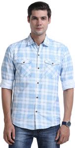 ROCKET SCIENCE Men Checkered Casual Orange Shirt - Buy ROCKET SCIENCE ...