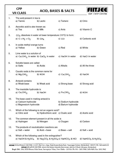 Image result for Class 7 Acid Chemical Formulas