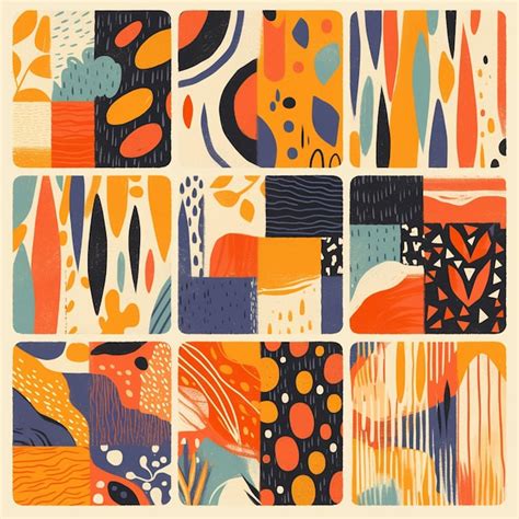 Abstract patterns with bold colors | Premium AI-generated vector