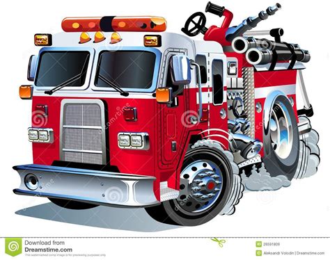 向量动画片消防车 向量例证. 插画 包括有 危险, 紧急, 城市, 冷静, 重婚, 烧伤, 乐趣, 抢救 - 26591809