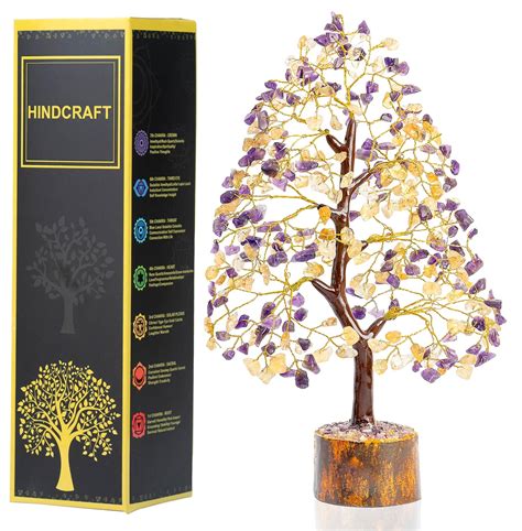 Buy Hindcraft Amethyst and Citrine Crystal Tree of Life | Decorative ...