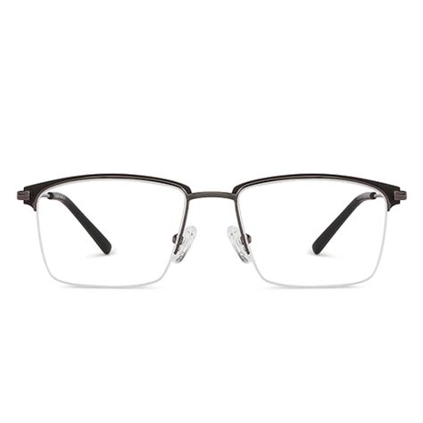 Buy Gunmetal Black Half Rim Square Vincent Chase Online SLEEK STEEL VC ...