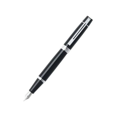 Sheaffer 300 A9312 Glossy Black with Chrome Trim Medium Nib Fountain P ...