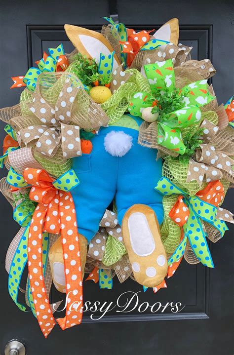 Easter Wreath, Easter Bunny Wreath, Easter Wreath For Front Door, Sassy ...