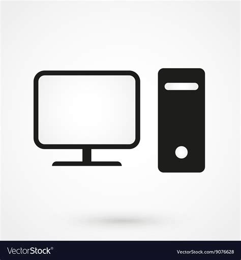 Computer icon black on white background Royalty Free Vector