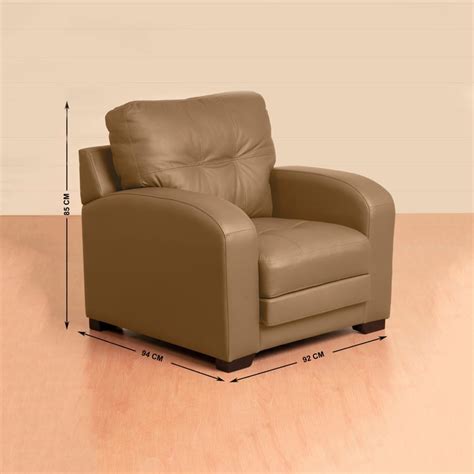 Buy Vista Half Leather 1-Seater Sofa - Beige from Home Centre at just ...