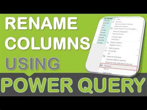 Image result for Rename Multiple Names Power Query