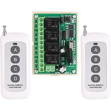 Buy 433Mhz Wireless Switch DC12V 4CH Relay Receiver Module + 4botton RF ...