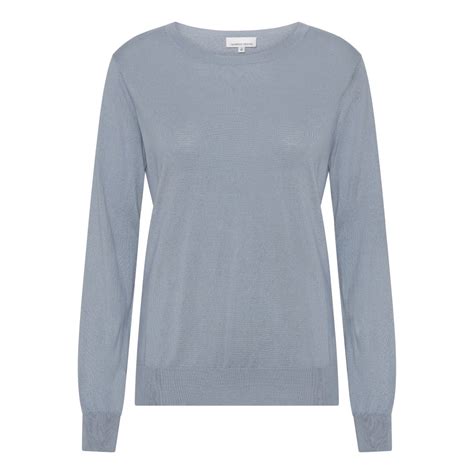 SILK CASHMERE CREW NECK LIGHTWEIGHT SWEATER LIGHT BLUE - CASHMERE CULTURE