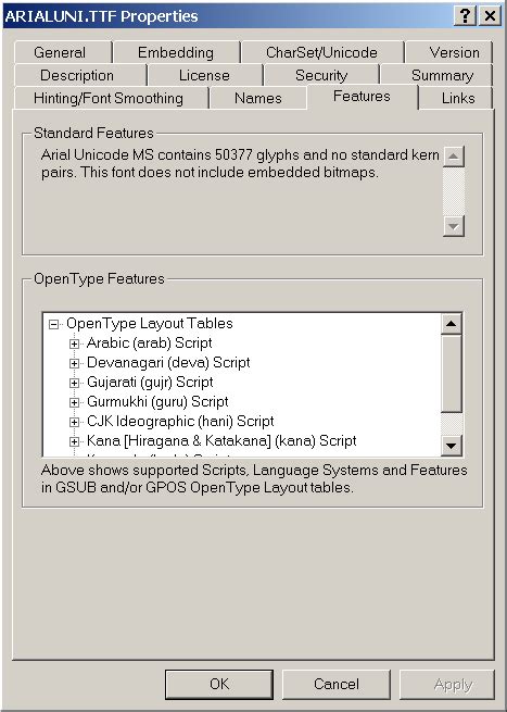Image result for OpenType Options