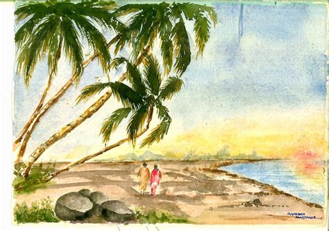 Ramessh Barpande's Konkan Beach (Painting No. 006) : Amazon.in: Home ...