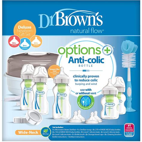 Dr Brown Options + Anti-Colic Baby Bottles Newborn Gift Set - BuysBest